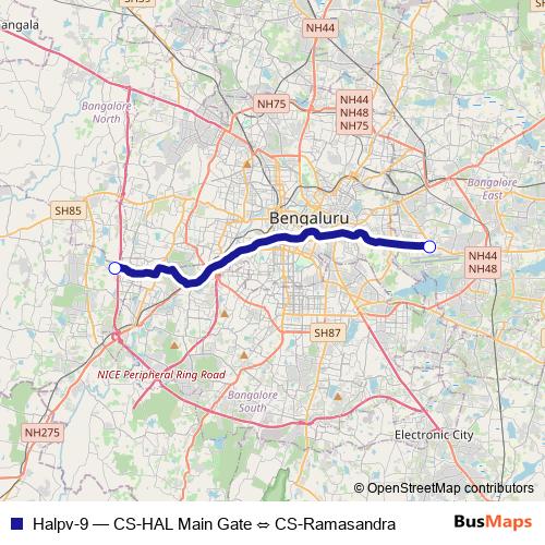 Halpv-9 bus Line Map