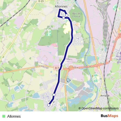 Allonnes bus Line Map