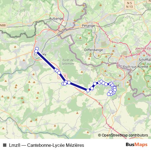 Lmz8 bus Line Map