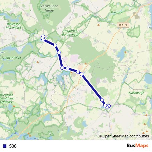 506 bus Line Map