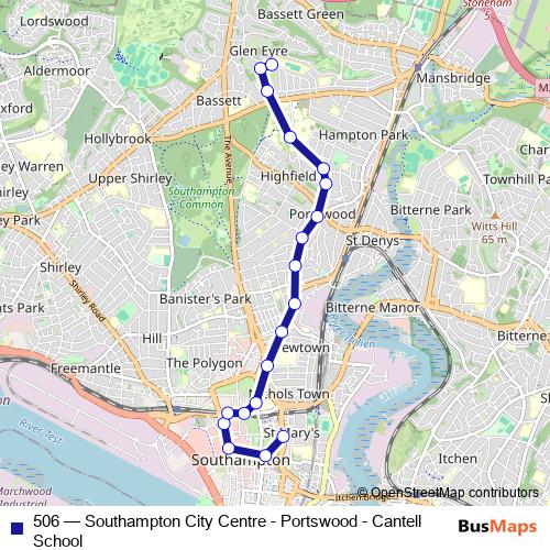 506 bus Line Map