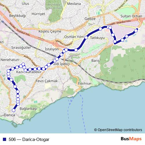 506 bus Line Map