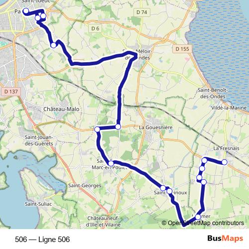 506 bus Line Map