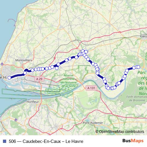 506 bus Line Map