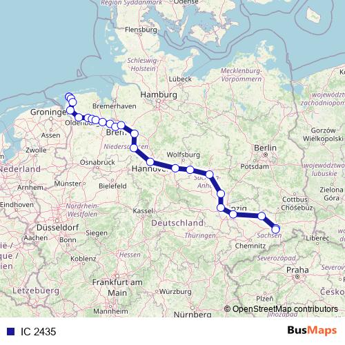 IC 2435 rail Line Map