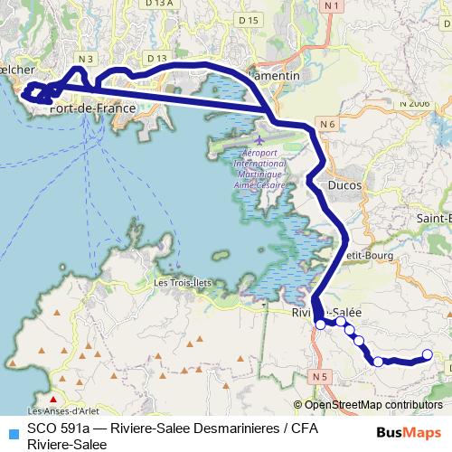 SCO 591a bus Line Map