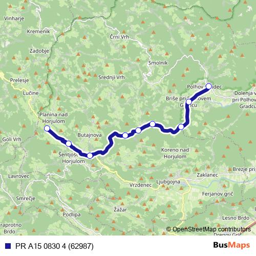 PR A15 0830 4 (62987) bus Line Map