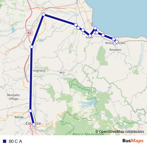 80 C A bus Line Map