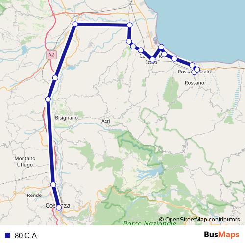 80 C A bus Line Map