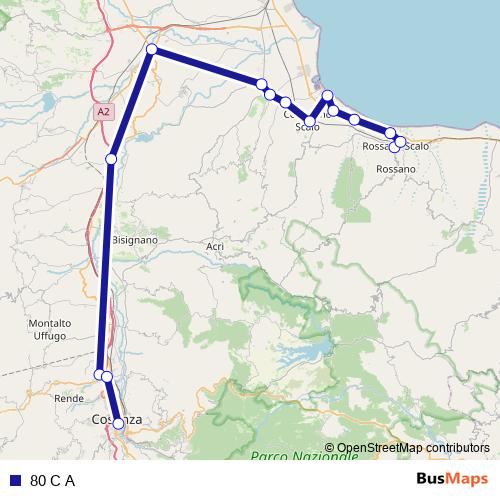 80 C A bus Line Map