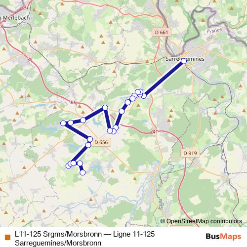 L11-125 Srgms/Morsbronn bus Line Map