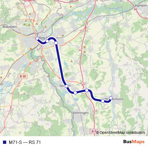 M71-S rail Line Map