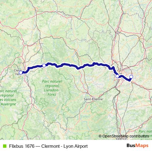 Flixbus 1676 bus Line Map