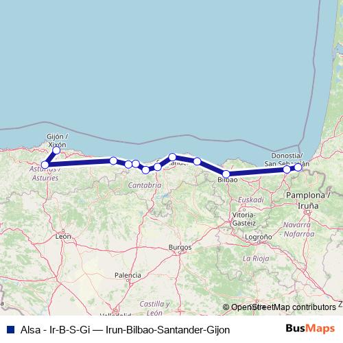 Alsa - Ir-B-S-Gi bus Line Map