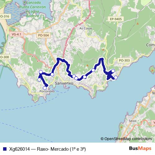 Xg626014 bus Line Map