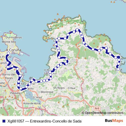 Xg881057 bus Line Map