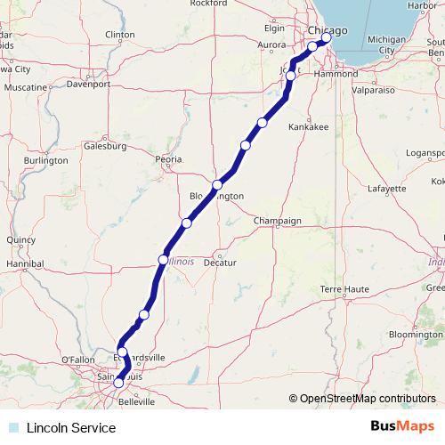 Lincoln Service rail Line Map