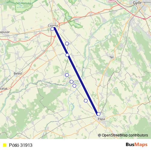 Pótló 31913 bus Line Map