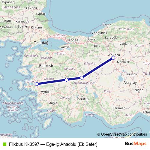 Flixbus Kk3597 bus Line Map