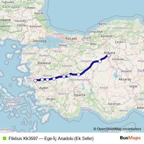 Flixbus Kk3597 bus Line Map