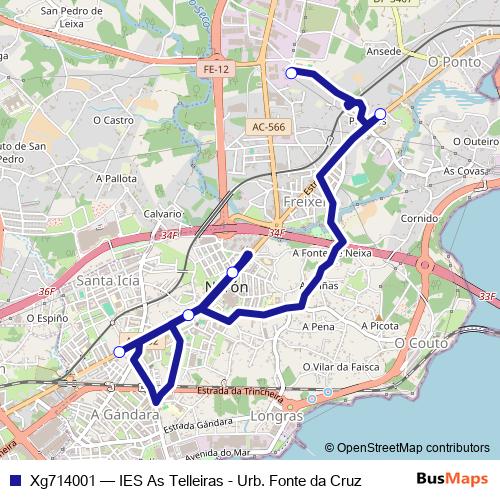 Xg714001 bus Line Map