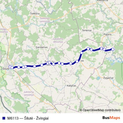 M6113 bus Line Map