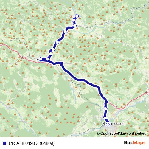 PR A18 0490 3 (64809) bus Line Map
