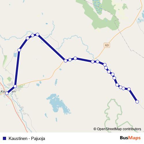 Kaustinen - Pajuoja bus Line Map