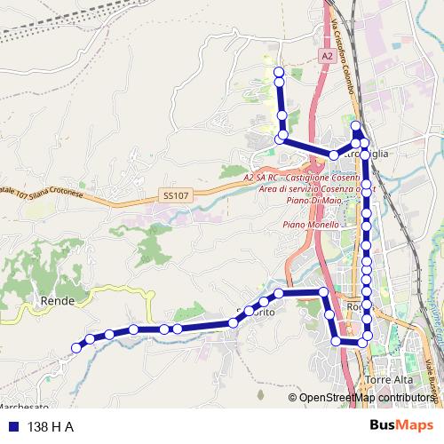 138 H A bus Line Map