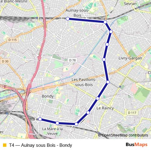 T4 rail Line Map