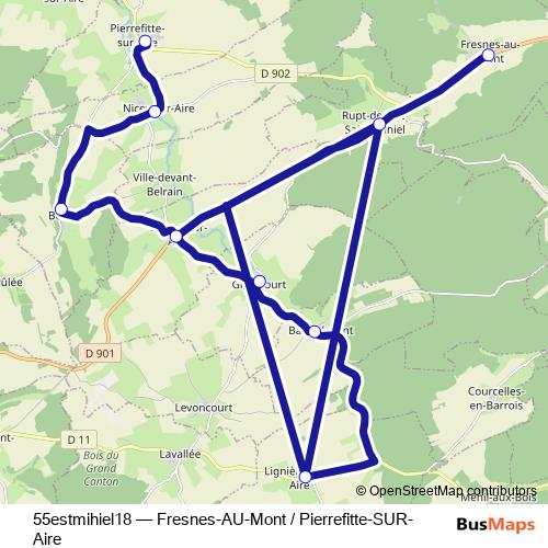 55estmihiel18 bus Line Map