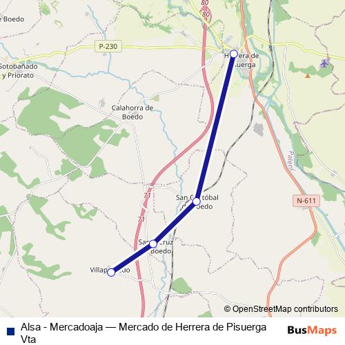 Alsa - Mercadoaja bus Line Map