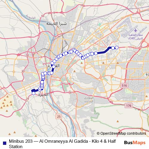 Minibus 203 bus Line Map