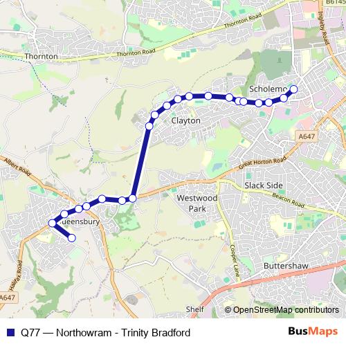 Q77 bus Line Map