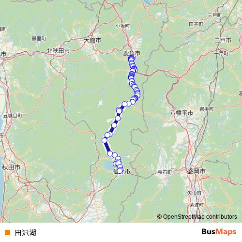 田沢湖 bus Line Map