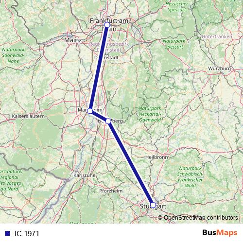 IC 1971 rail Line Map