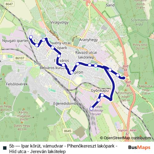 5b bus Line Map