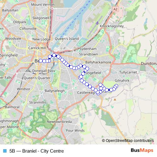 5B bus Line Map