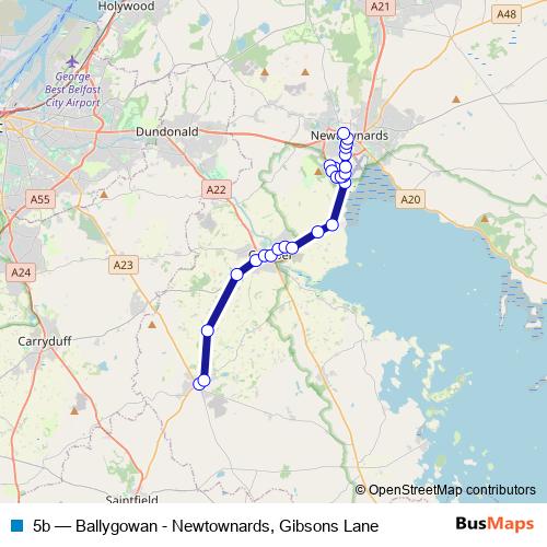5b bus Line Map