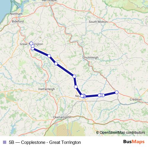 5B bus Line Map