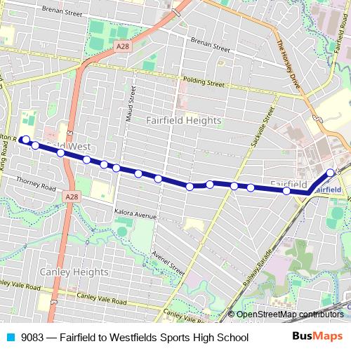9083 bus Line Map