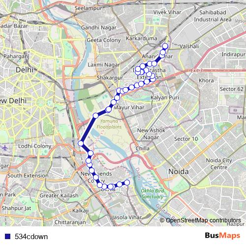 534cdown bus Line Map