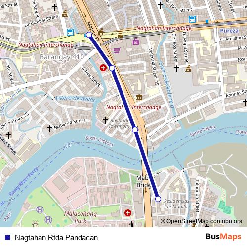 Nagtahan Rtda Pandacan bus Line Map
