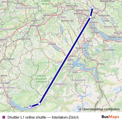 Shuttler L1 online shuttle bus Line Map