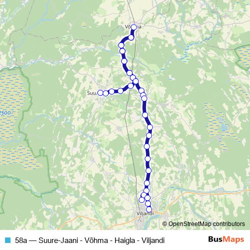 58a bus Line Map