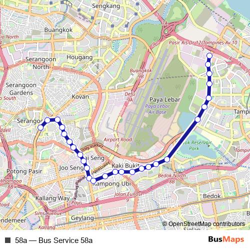 58a bus Line Map
