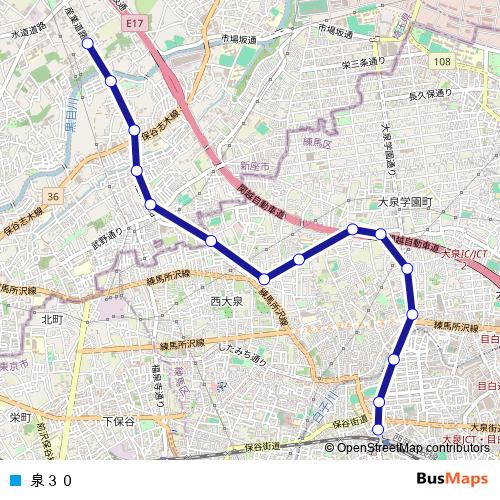 泉３０ bus Line Map