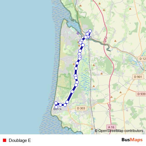 Doublage E bus Line Map