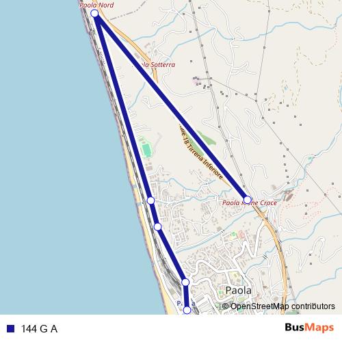 144 G A bus Line Map