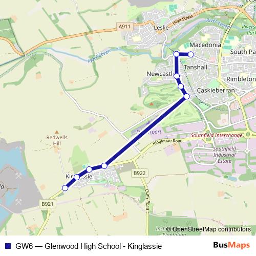 GW6 bus Line Map